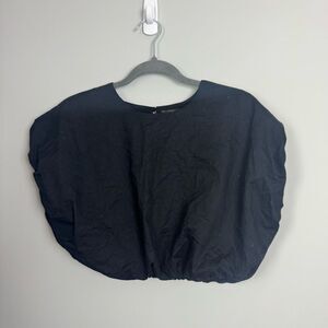 FOREVER 21 | Black Bubble Cropped Top Crewneck Women’s Size Small